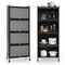 Costway 5-Tier Kitchen Baker's Rack Storage Cabinet Mobile Microwave Stand Flip-up Doors White/Black